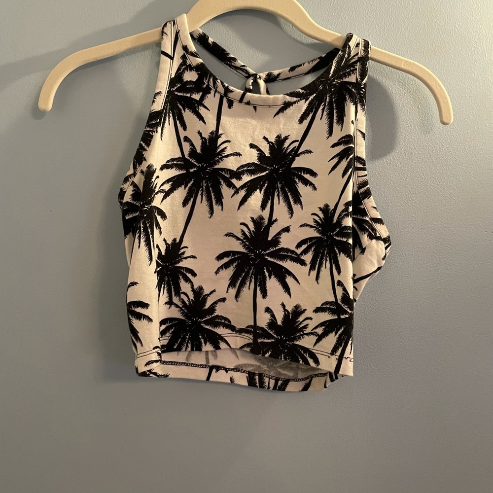 Palm tree printed crop top